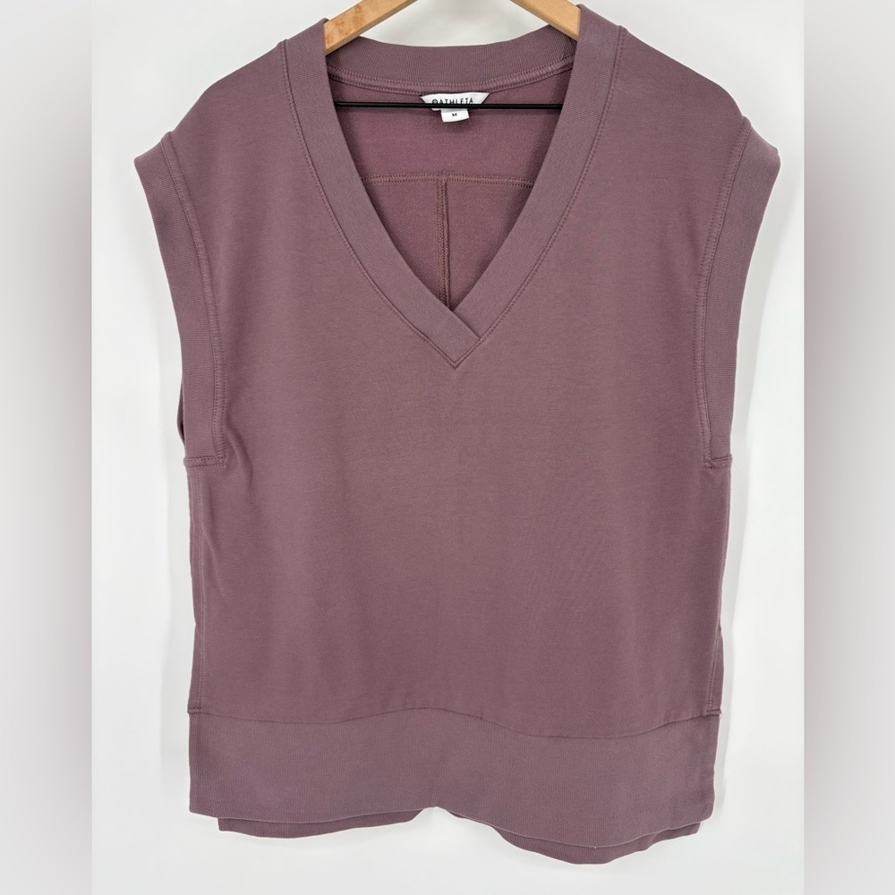 ATHLETA RETROTERRY V-NECK‎ SWEATSHIRT TEE